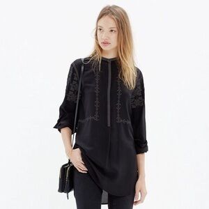 Black silk madewell ballad blouse
